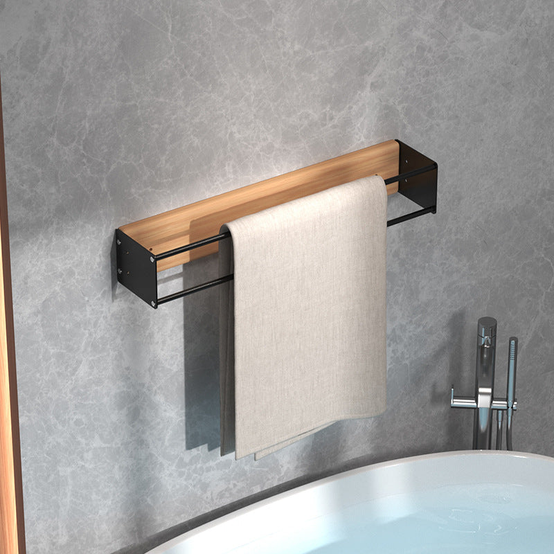 Nordic Wood & Metal Wall Towel Rack