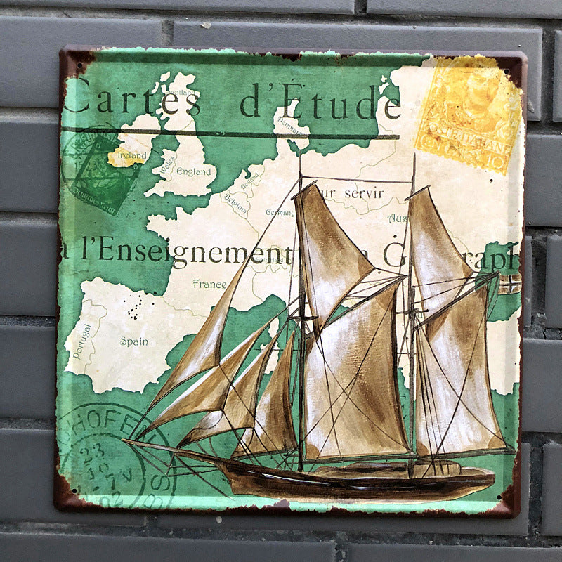 Vintage Nautical Steering Wheel Wall Decor for Bars