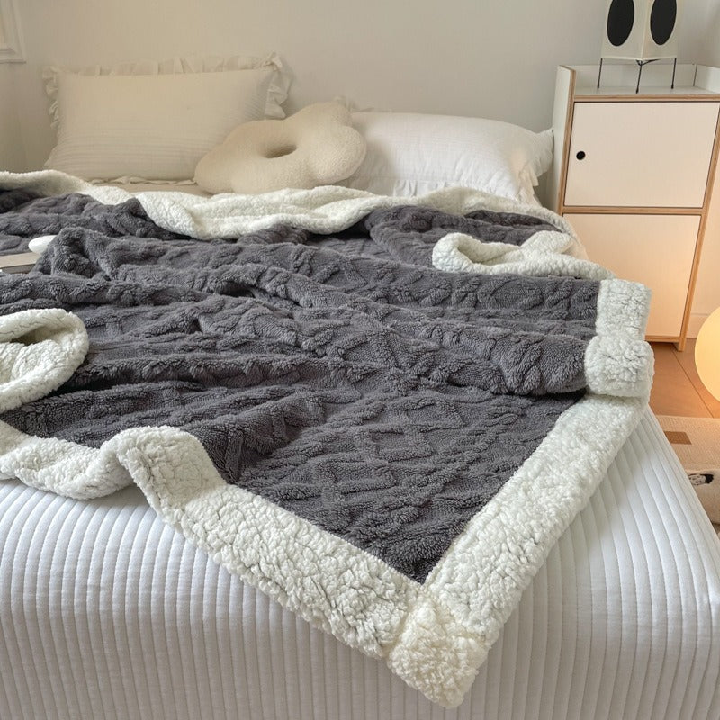 Double Thick Jacquard Berber Fleece Blanket