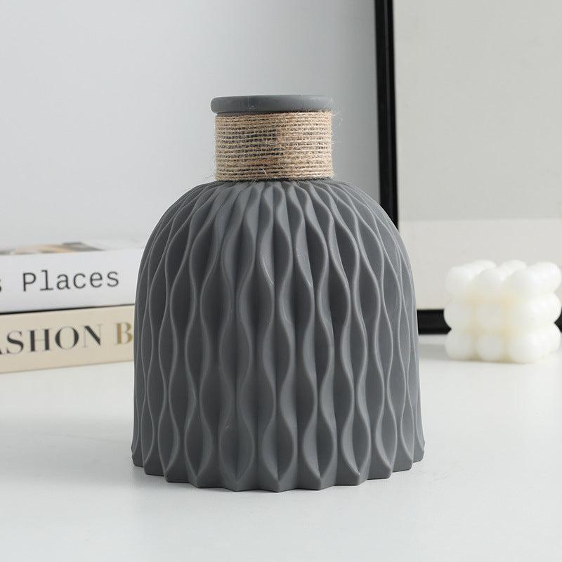 Nordic Style Durable Plastic Flower Vase for Home Decor