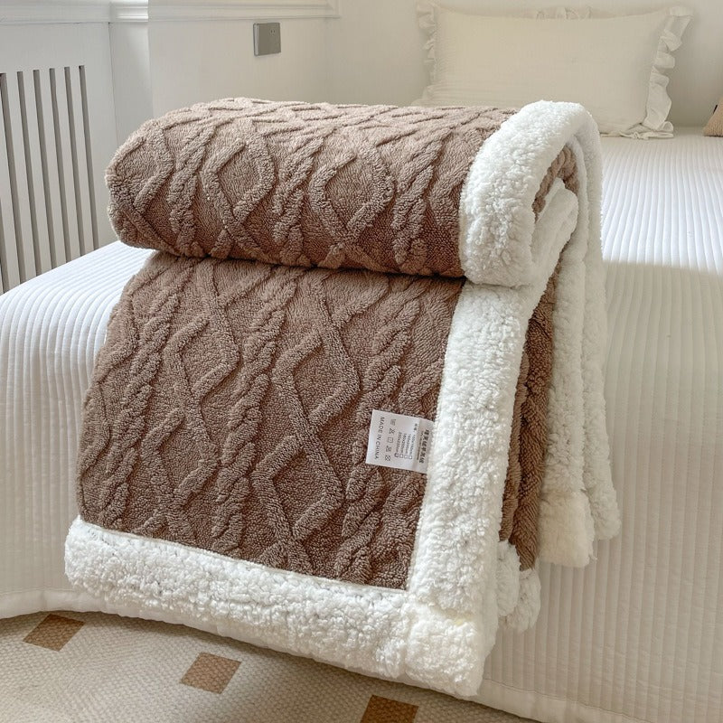 Double Thick Jacquard Berber Fleece Blanket