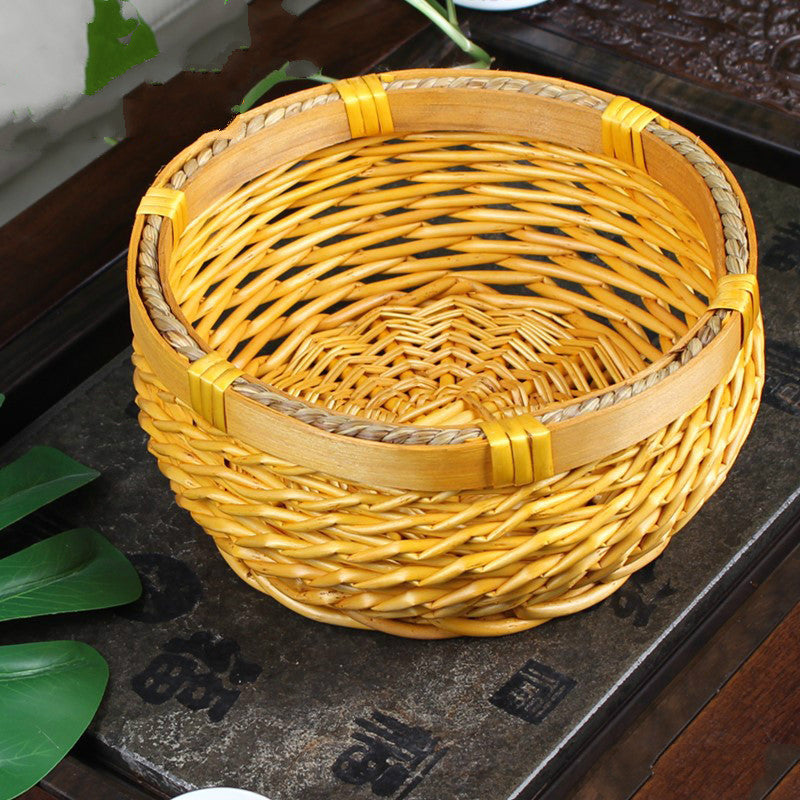 Circular Rattan Storage Basket
