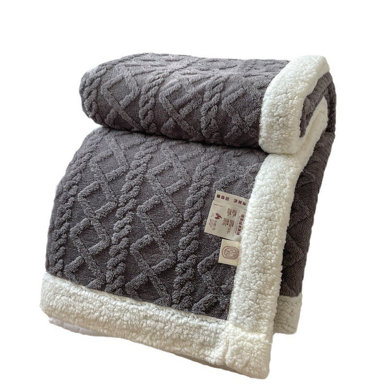 Double Thick Jacquard Berber Fleece Blanket