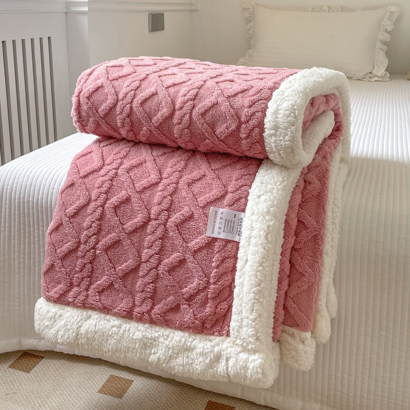 Double Thick Jacquard Berber Fleece Blanket