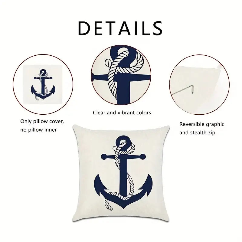 Pirate Ship Series Printed Throw Pillow Cover for Home