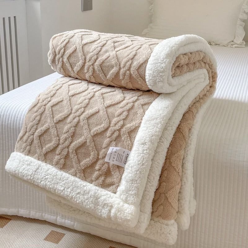 Double Thick Jacquard Berber Fleece Blanket