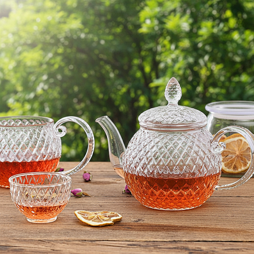 Borosilicate Glass Sunflower Teapot for Floral Tea