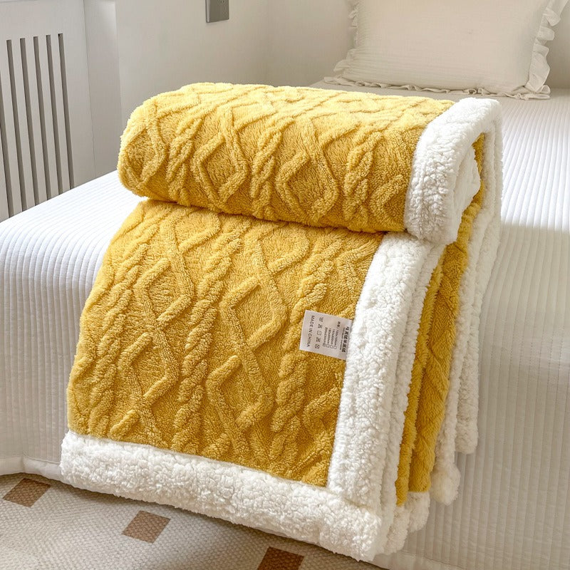 Double Thick Jacquard Berber Fleece Blanket