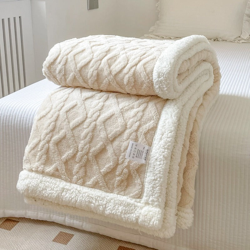Double Thick Jacquard Berber Fleece Blanket