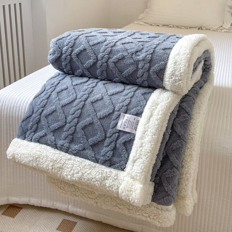 Double Thick Jacquard Berber Fleece Blanket