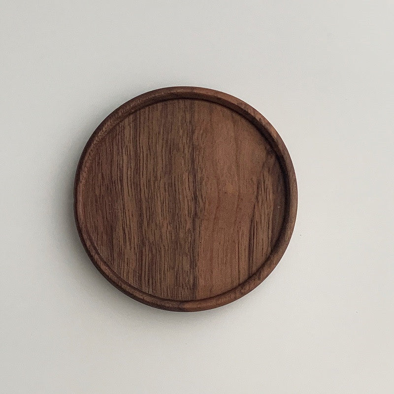 Japanese Walnut Wood Dessert & Coaster Set