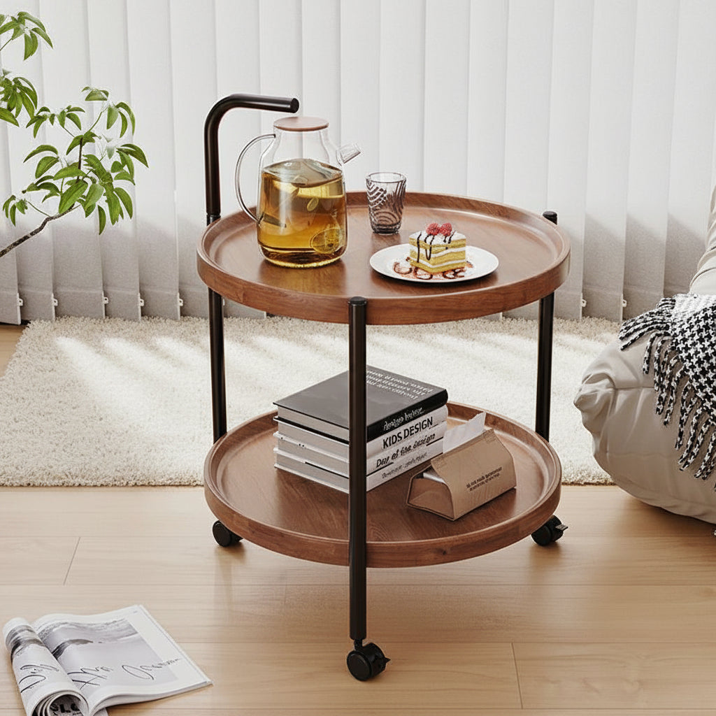 Nordic Rolling Tea Table with Storage