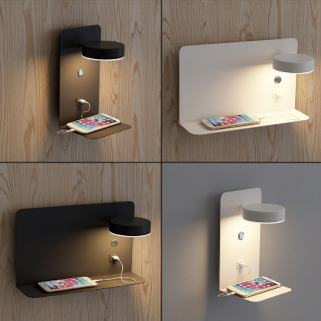 USB Charging Bedside Lamp