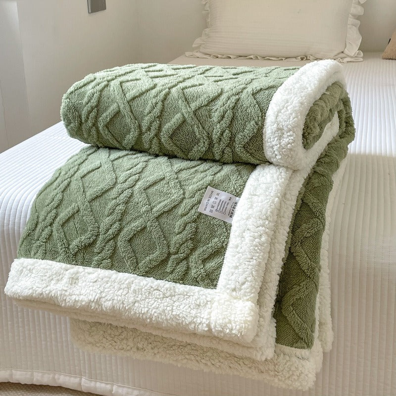 Double Thick Jacquard Berber Fleece Blanket
