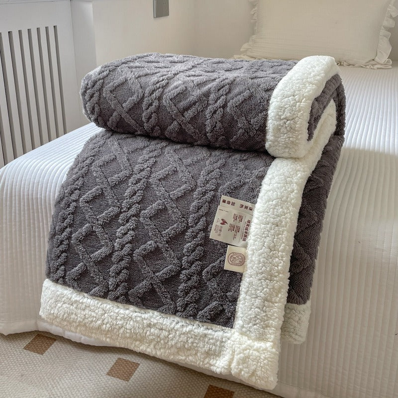 Double Thick Jacquard Berber Fleece Blanket