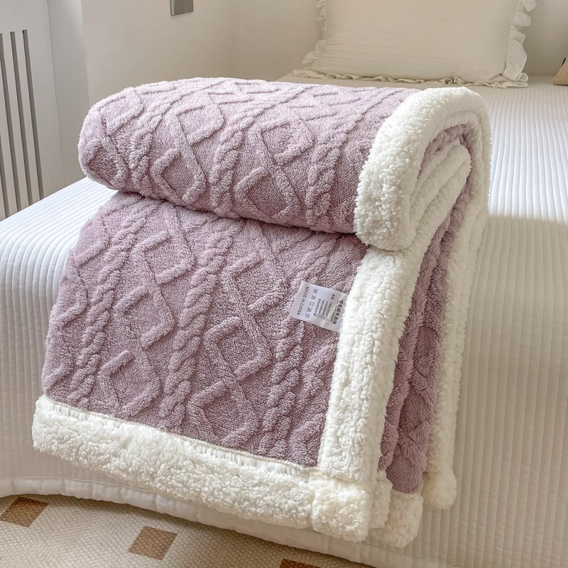 Double Thick Jacquard Berber Fleece Blanket