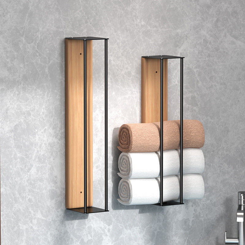 Nordic Wood & Metal Wall Towel Rack