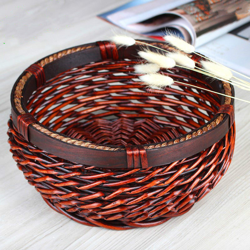 Circular Rattan Storage Basket
