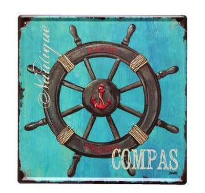 Vintage Nautical Steering Wheel Wall Decor for Bars