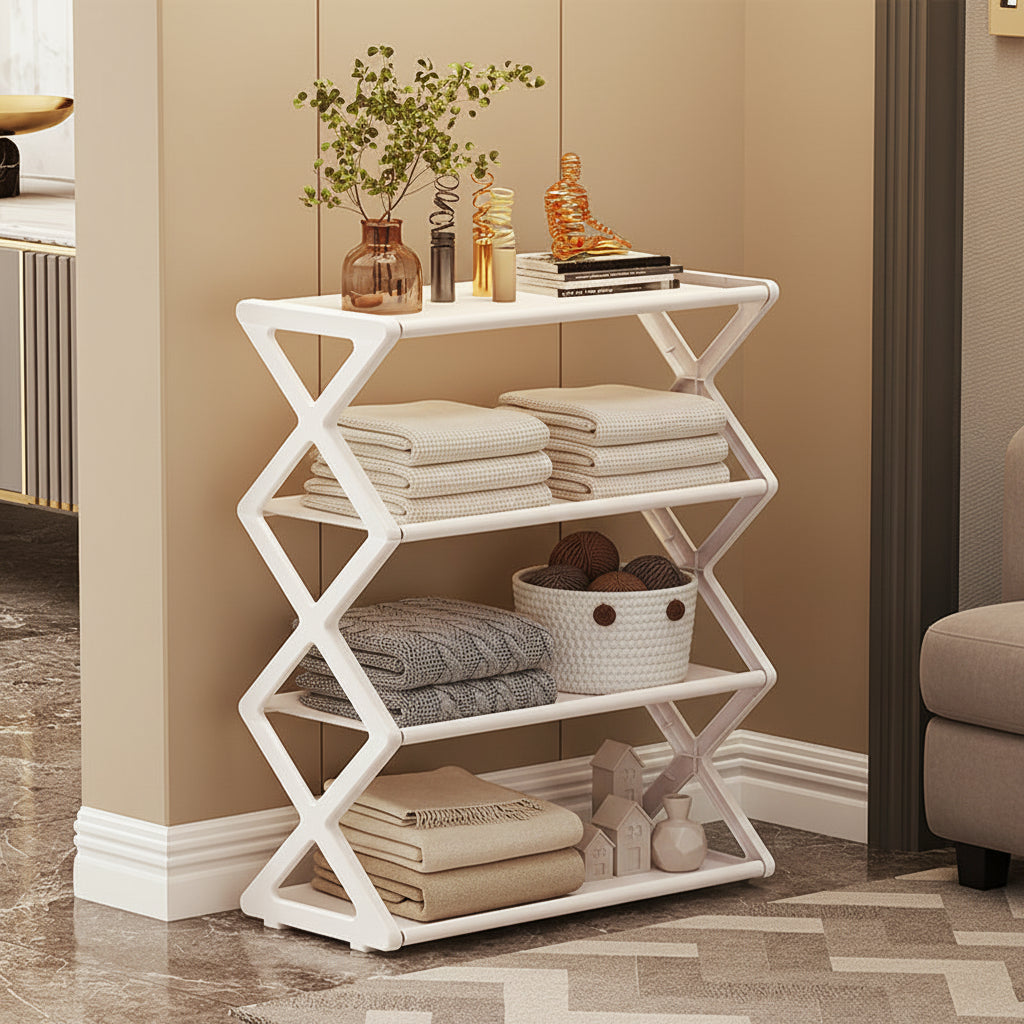 Two-Tier X-Frame Shoe Rack