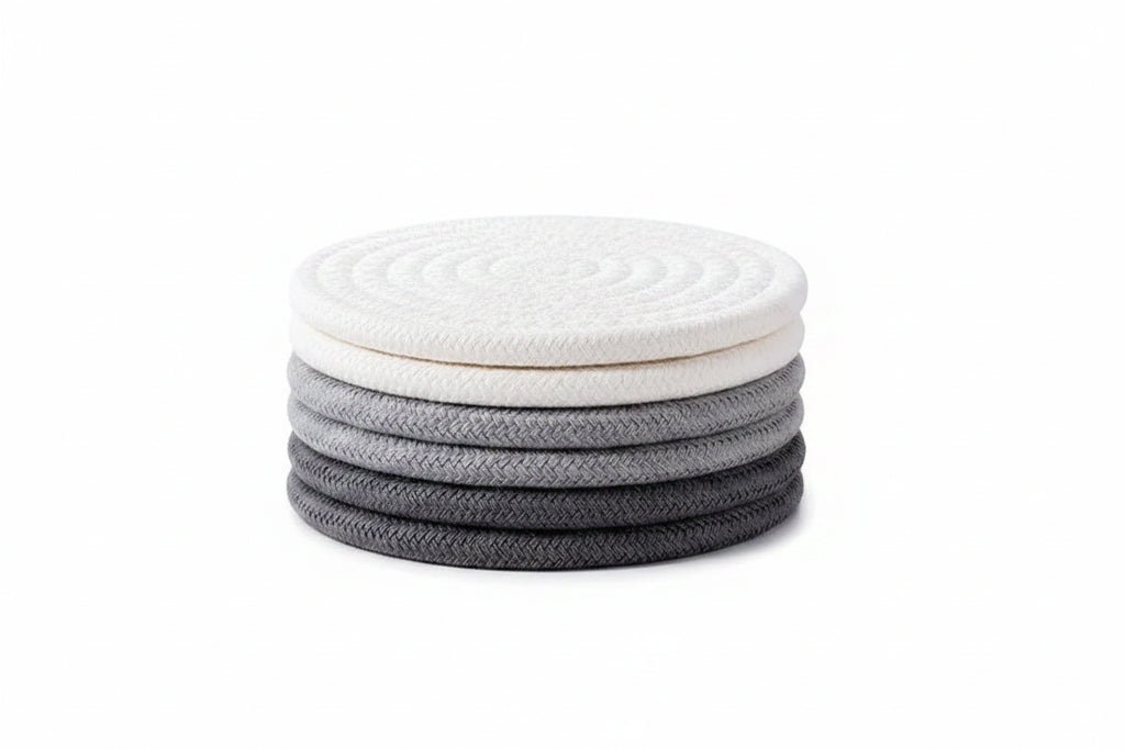 Handmade Braided Fabric Drink Coaster - Super Absorbent