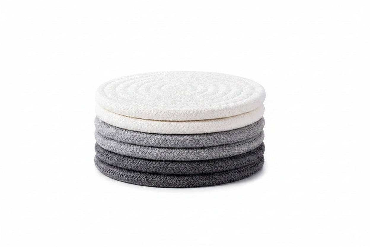 Handmade Braided Fabric Drink Coaster - Super Absorbent