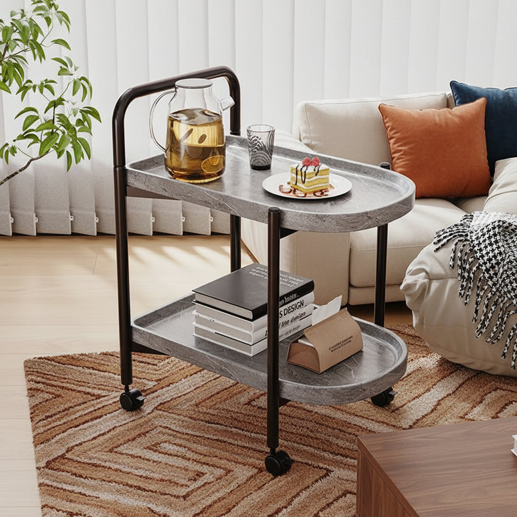 Nordic Rolling Tea Table with Storage