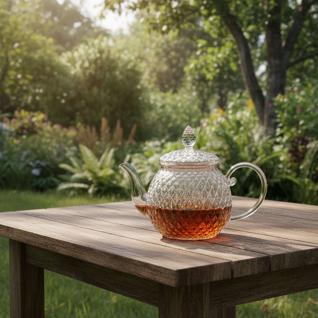 Borosilicate Glass Sunflower Teapot for Floral Tea