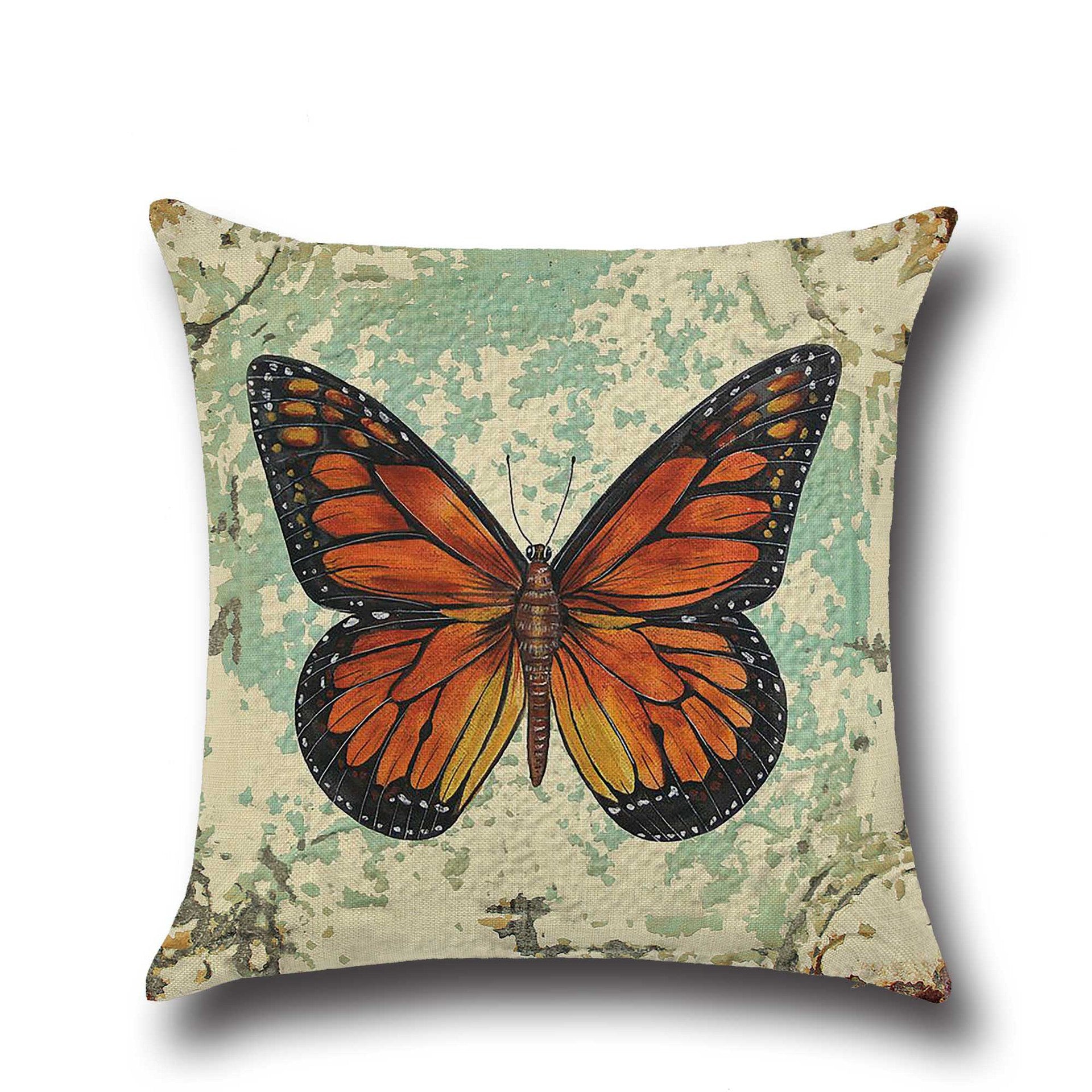 Cute Butterfly Cotton Linen Pillow for Home & Office
